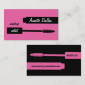 Makeup kunstenaar visitekaartjes roze (Voorkant / Achterkant)