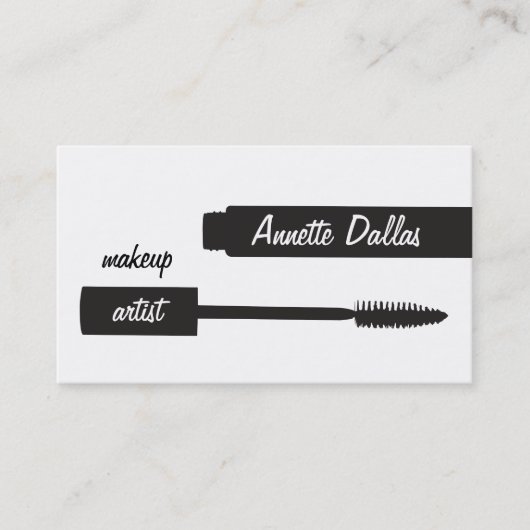 Makeup kunstenaar visitekaartjes zwart-wit (Voorkant)