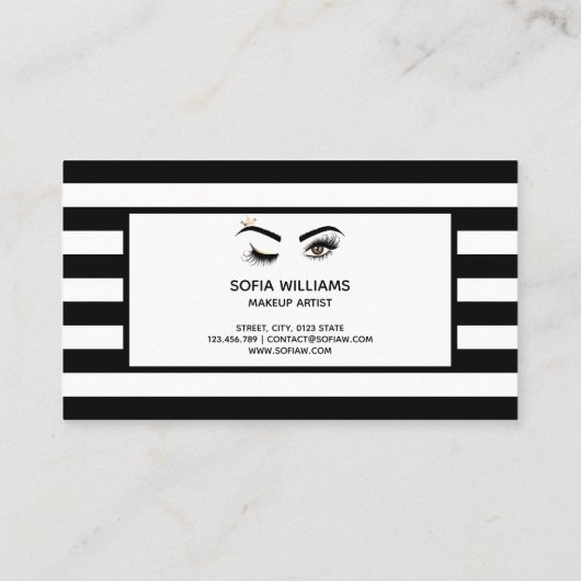 Makeup kunstenaar Wink Eye Beauty Salon Lash Exten Visitekaartje (Achterkant)