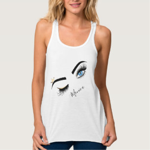 Makeup kunstenaar Wink Eye Blue Eye Beauty Salon L Tanktop