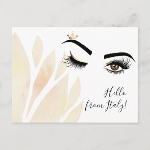 Makeup kunstenaar Wink Eye Queen Crown Lash Extens Briefkaart