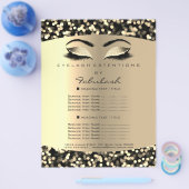 Makeup Lash Beauty Confetti Sepia Flyer-prijslijst Flyer (Enkel)