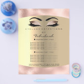 Makeup Lash Beauty Metallic Pink Flyer-prijslijst Flyer (Enkel)