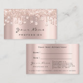 Makeup Lash Crystals Roos Drip Appointcard Afsprakenkaartje (Voorkant / Achterkant)