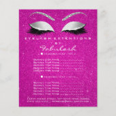 Makeup Lashes Beauty Salon Glitter Flyer Hot Pink (Voorkant)