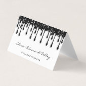 Makeup Lashes Black Drift QR Code White Insert Visitekaartjes (Voorkant)