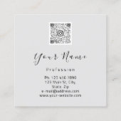 Makeup Lashes Grey Kiss Lips Logo QR Code Vierkante Visitekaartje (Achterkant)