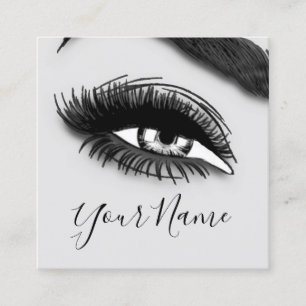 Makeup Lashes Grey Microblade Logo QR Code Vierkante Visitekaartje