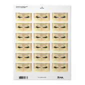 Makeup Lashes Return Address Label Champaigne RSVP (Full Sheet)