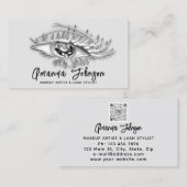 Makeup Logo Eyelash Qr Code Black White Silver Visitekaartje (Voorkant / Achterkant)