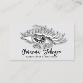 Makeup Logo Eyelash Qr Code Black White Silver Visitekaartje