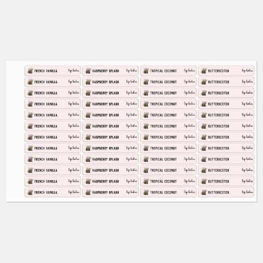 Makeup Logo Lip Balm Lipstick Blush Product Labels (Vel)