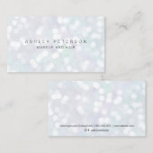 Makeup modern nacre pastel glitter bokeh visitekaartje (Voorkant / Achterkant)