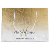 Makeup monogram marmer gold foil script groot cadeauzakje (Voorkant)