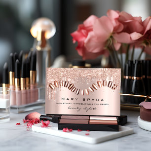 Makeup Nails Manicure Roos Gold Spark Confetti Visitekaartje