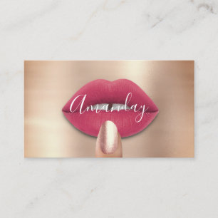 Makeup Nails Roos Roze Kus Lips Logo QR Code Visitekaartje