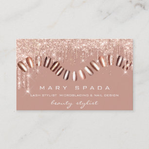 Makeup Nails Stylist Manicure Roos Gold Drip Spark Visitekaartje