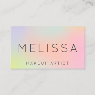 Makeup name holografische pastelgirografie visitekaartje