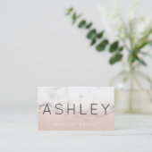 Makeup name typografie blush marble ombre visitekaartje (Staand voorkant)