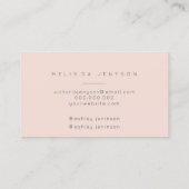 Makeup name typografie blush pearl nacre visitekaartje (Achterkant)