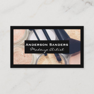 Makeup Palette en Borstels Zwarte Rand Visitekaartje