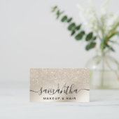 Makeup pareel glitter iory ombre goud metallic visitekaartje (Staand voorkant)