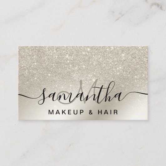 Makeup pareel glitter iory ombre goud metallic visitekaartje (Voorkant)