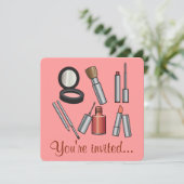 Makeup Party Kaart (Staand voorkant)
