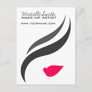 Makeup Pictogram Vrouw gezicht in zwarte witte roz Briefkaart