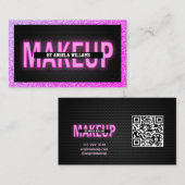 Makeup Pink Neon Rainbow Glitter Girly Beauly Visitekaartje (Voorkant / Achterkant)