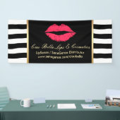 Makeup Product Distributor Red Lips Modern Stripes Spandoek (Beurs)