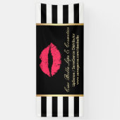 Makeup Product Distributor Red Lips Modern Stripes Spandoek (Verticaal)