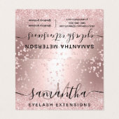 Makeup roos goud glitter chic eye aftercare visitekaartjes (Buitenkant ongevouwen)