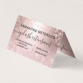 Makeup roos goud glitter chic eye aftercare visitekaartjes (Achterkant)