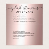 Makeup roos goud glitter chic eye aftercare visitekaartjes (Binnenkant ongevouwen)