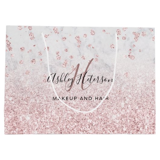 Makeup roos goud glitter marmer sparkle confetti groot cadeauzakje (Achterkant)