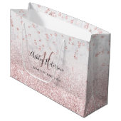 Makeup roos goud glitter marmer sparkle confetti groot cadeauzakje (Voorkant Gekanteld)