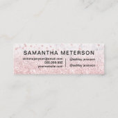 Makeup roos goud glitter marmer sparkle confetti mini visitekaartje (Achterkant)