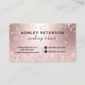 Makeup roos goud glitter metallic logo visitekaartje (Achterkant)