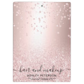 Makeup roos goud glitter metallic sparkle confetti klembord (Achterkant)