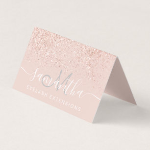 Makeup roos goud glitter pastel oog nazorg visitekaartjes