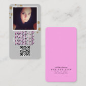 Makeup Salon QR Code Gold Glitter Foto Business Visitekaartje (Voorkant / Achterkant)