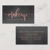 Makeup script roos Gold zwarte waterverf Visitekaartje (Voorkant / Achterkant)