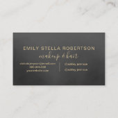 Makeup script typografie gouden zwarte waterverf visitekaartje (Achterkant)