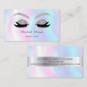 Makeup Silver Glitter Faux Lashes Holographic Visitekaartje (Voorkant / Achterkant)