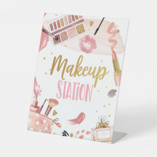 Makeup Station Spa Party Girl Glamor Birthday Pos Reclamebord Met Voetstuk