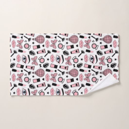 Makeup Sticker Pattern Bad Handdoek (Handdoek)