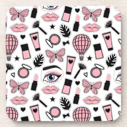 Makeup Sticker Pattern Bier Onderzetter (Voorkant)