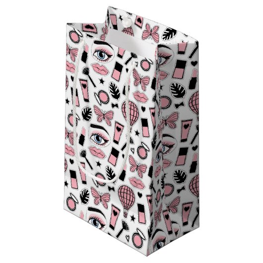 Makeup Sticker Pattern Klein Cadeauzakje (Voorkant Gekanteld)