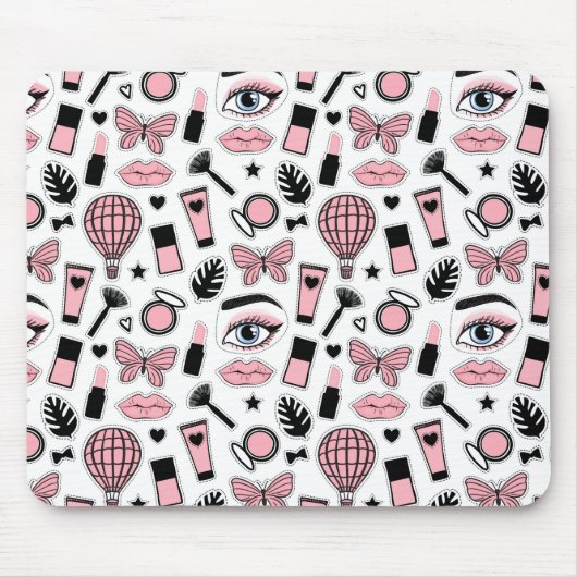 Makeup Sticker Pattern Muismat (Voorkant)